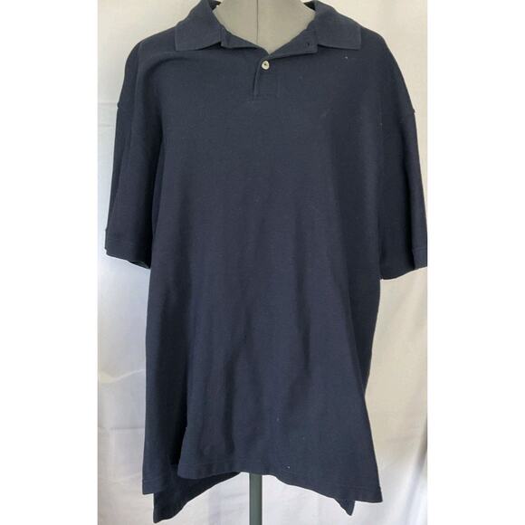 LL Bean Mens Blue Polo Shirt Size L Reg Traditional Fit Shortsleeve made in USA - Picture 1 of 8